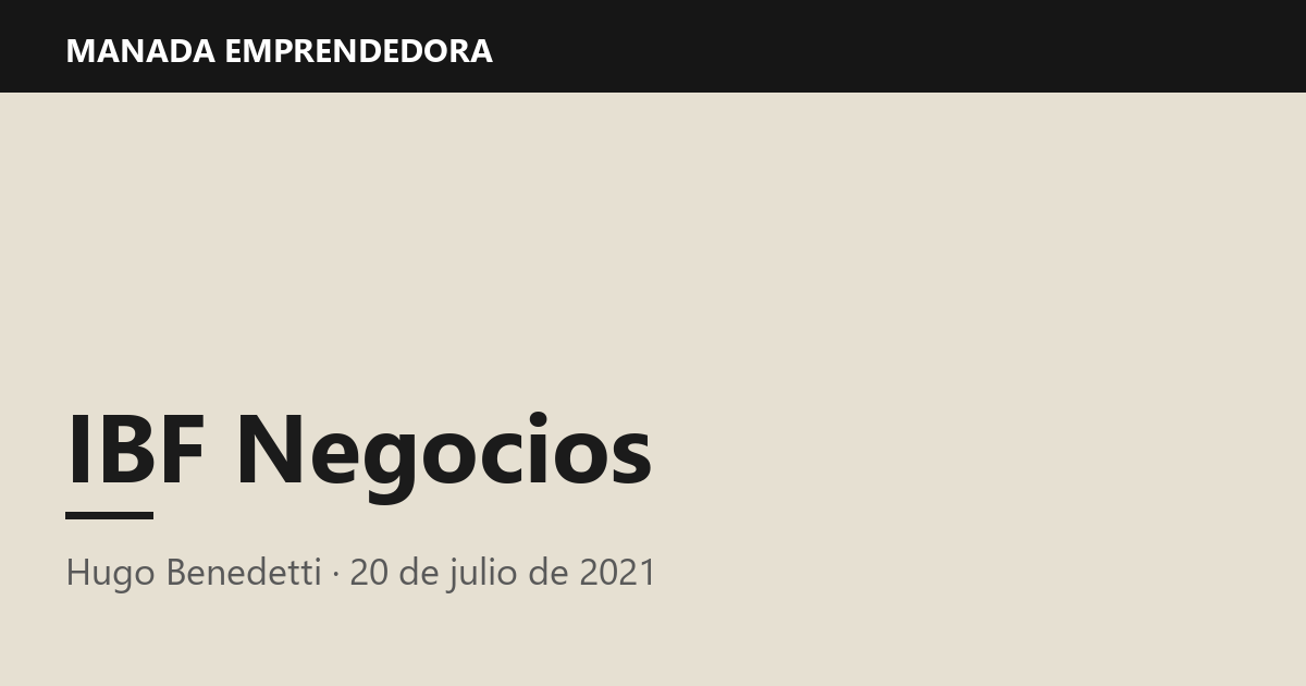 IBF Negocios, Hugo Benedetti