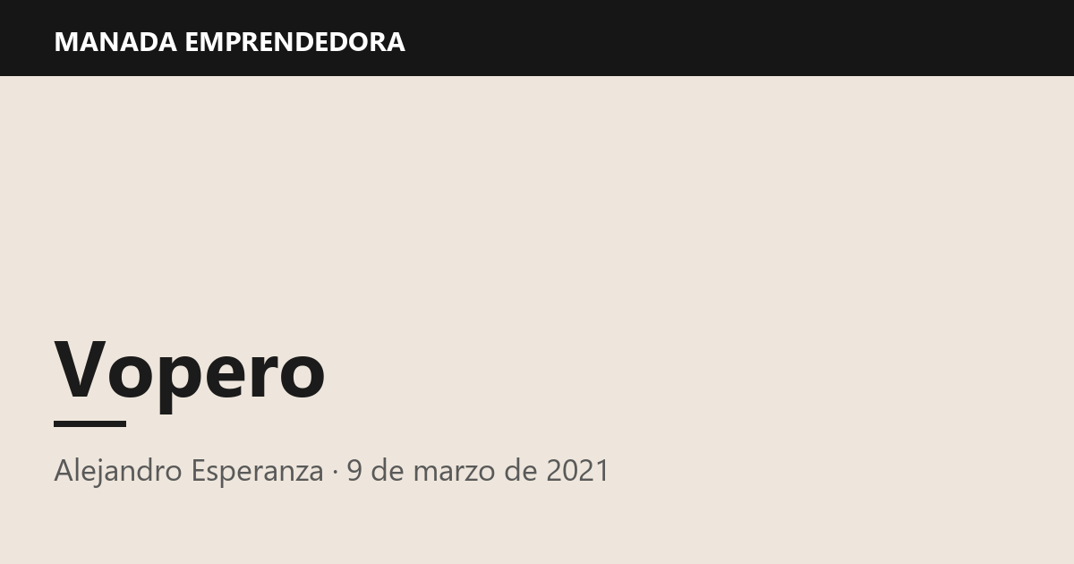 Vopero, Alejandro Esperanza